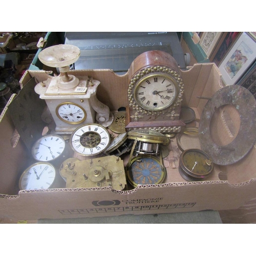 175 - BOX OF CLOCKS ETC.