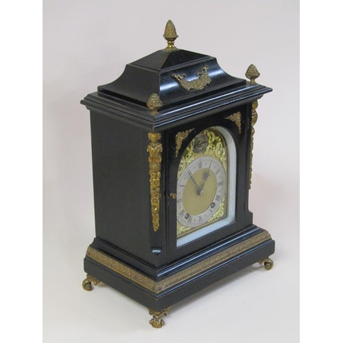 19 - A late 19c German bracket clock by Winderhalder and Hoffmeier with barrelled spring ting tang moveme... 