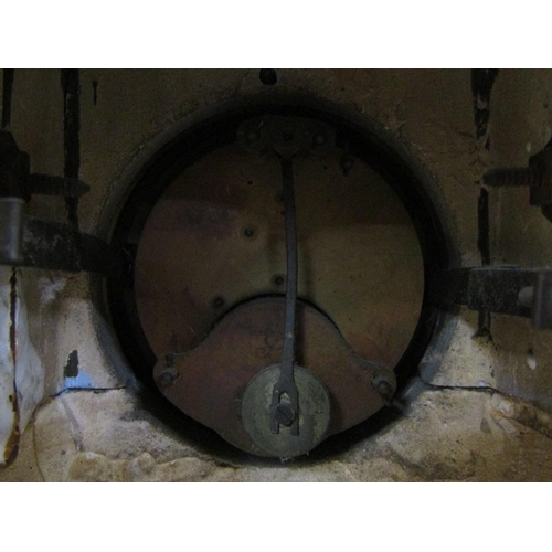 20 - A late 19c French garniture de cheminee comprising a central clock element surmounted by a female fi... 