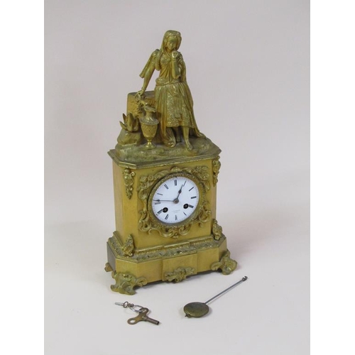 21 - A mid 19c French mantel clock, the dial marked for the retailer J. Muirhead, the movement by Rainge ... 