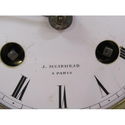 21 - A mid 19c French mantel clock, the dial marked for the retailer J. Muirhead, the movement by Rainge ... 