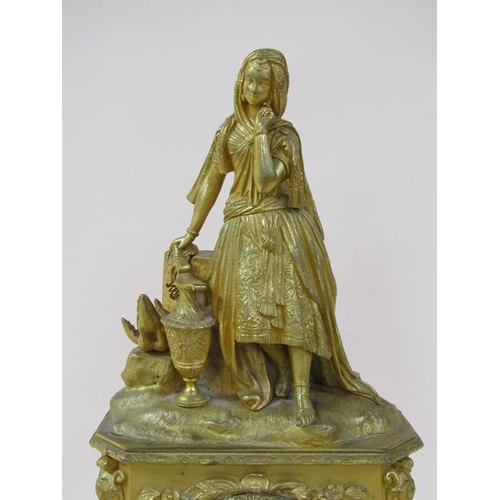 21 - A mid 19c French mantel clock, the dial marked for the retailer J. Muirhead, the movement by Rainge ... 