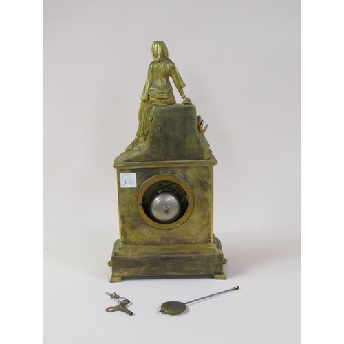 21 - A mid 19c French mantel clock, the dial marked for the retailer J. Muirhead, the movement by Rainge ... 
