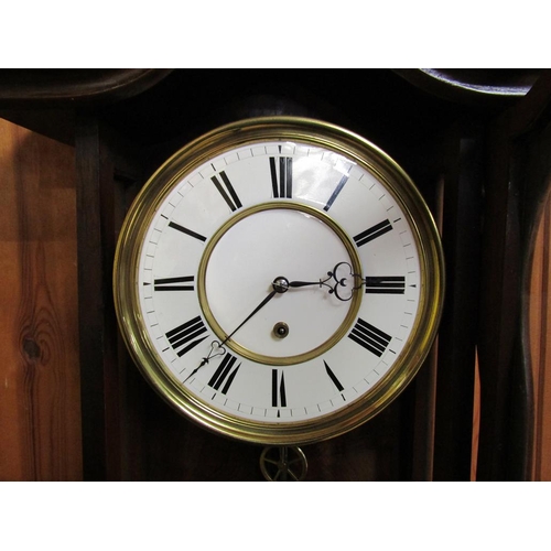 23 - A late 19c Austrian single weight Vienna regulator in a small serpentine walnut case.  The movement ... 