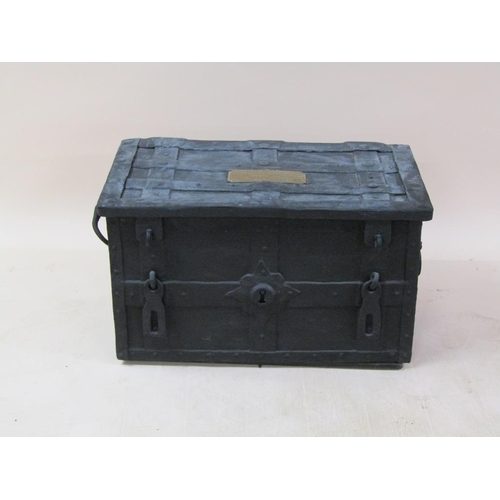 45 - A metal chest, being a replica of a chest made in the year 1200 for the purpose of containing Royal ... 