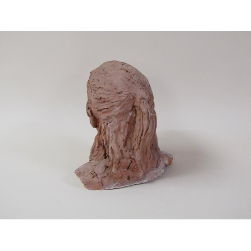 52 - A terracotta bust of a young girl, by Karin Jonzen, 29cm h.