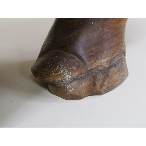 55 - A carved trunk wood rhinoceros, 113cm l, 48cm h.