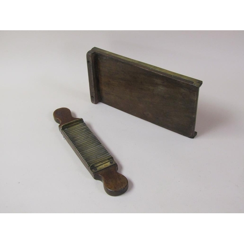 60 - A 19c Apothecaries pill slide with brass mounts, 36cm x 18cm.