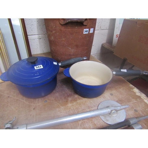 347 - TWO LE CREUSET SAUCEPANS