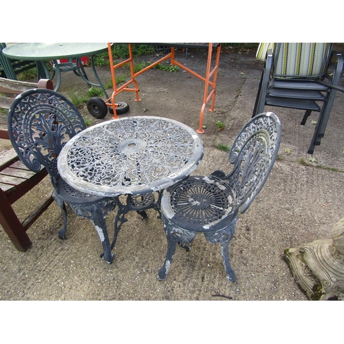 954 - GARDEN TABLE AND TWO CHAIRS