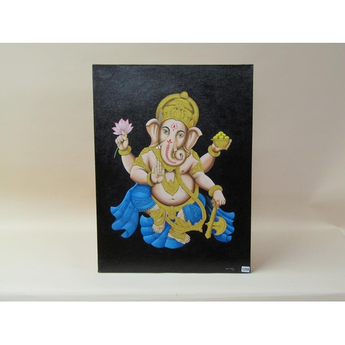 1258 - JOHN LINLEY 2016 - HINDU ELEPHANT GOD, OIL ON CANVAS 80 x 60 cms