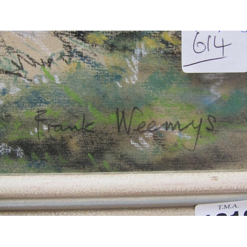 1210 - FRANK WEEMYS - ROLLING NORTHERN LANDSCAPE, SIGNED MIXED MEDIA, F/G 47 x 74 cms