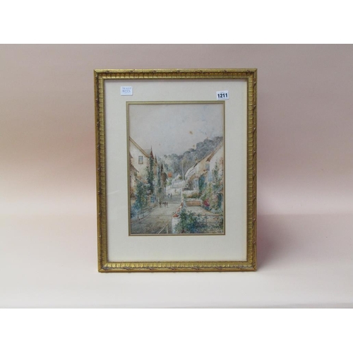 1211 - ARTHUR WILLETT CLOVELLY SIGNED WATERCOLOUR, F/G 34 x 25 cms