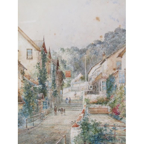 1211 - ARTHUR WILLETT CLOVELLY SIGNED WATERCOLOUR, F/G 34 x 25 cms