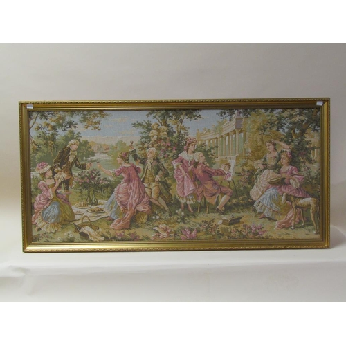 1231 - GILT FRAMED MACHINE TAPESTRY 173 x 68 cms