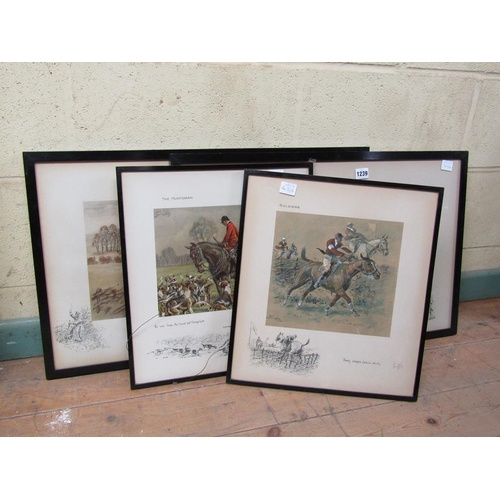 1239 - SNAFFLES, FOUR HUNTING PRINTS.  F/G