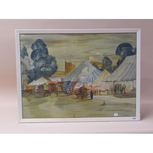 1242 - CLIFFORD FRITH - THE CIRCUS,  COLOURED PRINT.  F/G 70 x 95 cms