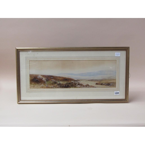 1243 - D SHERRIN - NORTHERN LADSCAPE, SIGNED WATERCOLOUR.  F/G 17 x 52 cms