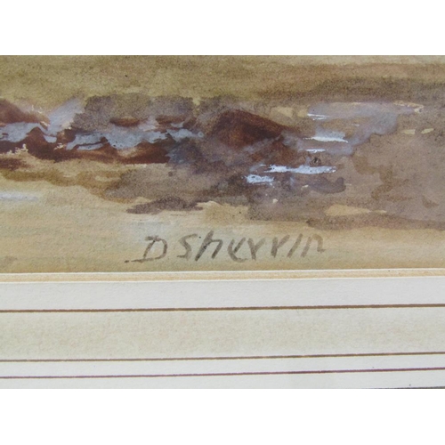 1243 - D SHERRIN - NORTHERN LADSCAPE, SIGNED WATERCOLOUR.  F/G 17 x 52 cms