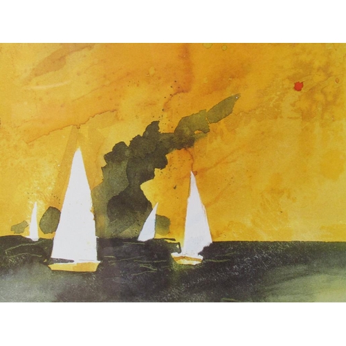 1246 - 20c CONTINENTAL COLOURED PRINTS, SAILING BOATS.  F/G 33 x 30 cms