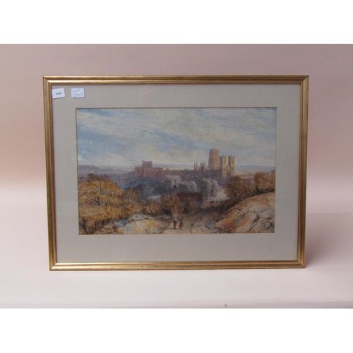 1271A - SIGNED IN MONO SWR 1852, ABBEY SETTING IN A LANDSCAPE.  WATERCOLOUR F/G 32 X 49 cms