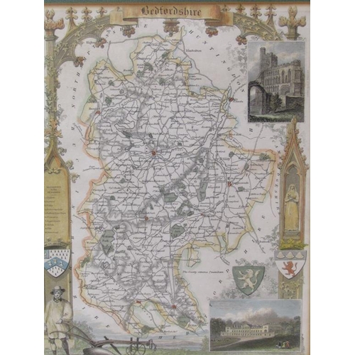 1276 - ANTIQUE MAP OF RUTLANDSHIRE TOGETHER WITH ONE OF BEDFORDSHIRE