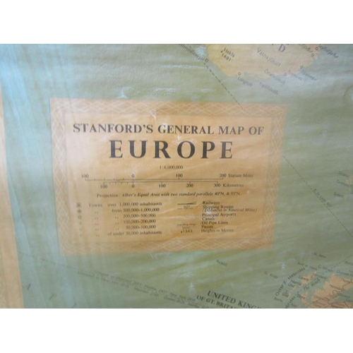 1289 - STANFORDS GENERAL MAP OF EUROPE, 120CM W