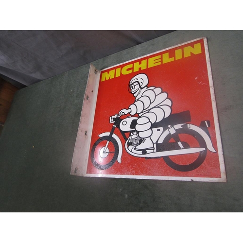 1352 - VINTAGE TIN MICHELIN MAN SIGN, 43CM W