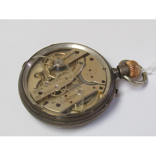 1430 - JOHN WALKER POCKET WATCH HAVING BLACK DIAL AND GLASS BACK