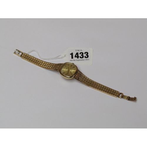 1433 - 9ct GOLD ROTARY LADIES WATCH, 31.7g TOTAL WEIGHT