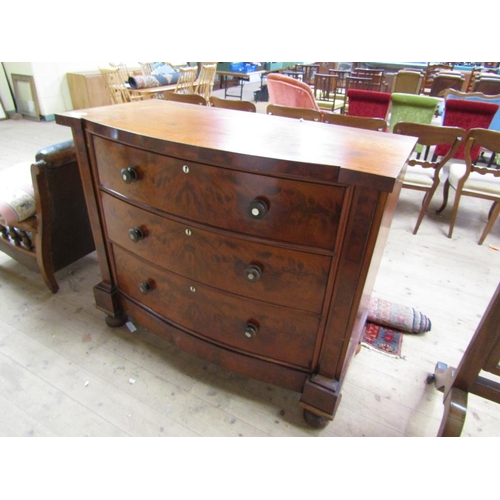 1817 - VICTORIAN MAHOGANY BOW FRONT CHEST