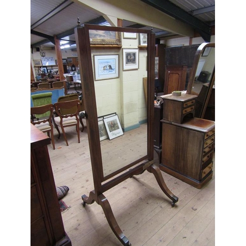 1819 - EDWARDIAN INLAID CHEVAL MIRROR