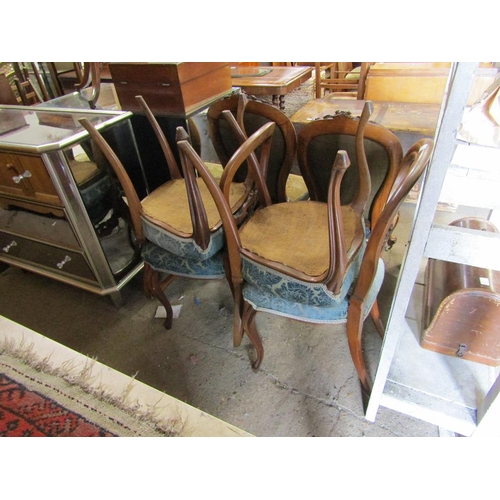 568 - FOUR VICTORIAN BALLOON BACK CHAIRS