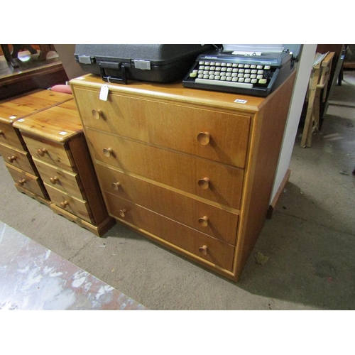 629 - OAK FOUR DRAWER CHEST