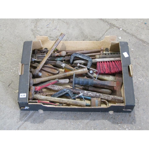 638 - BOX OF MISC TOOLS