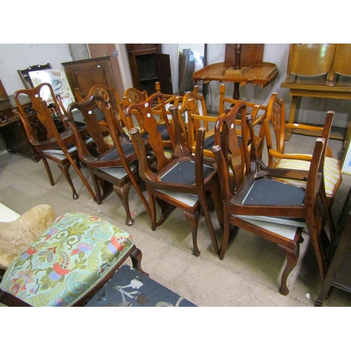 706 - EIGHT QUEEN ANN STYLE DINING CHAIRS
