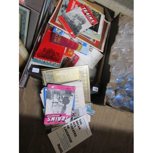 136 - COLLECTION OF TRAIN AND THEATRE PROGRAMMES ETC.