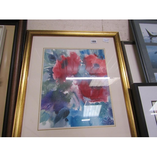 165 - FRAMED WATERCOLOURS, STILL LIFE AND WINTER SCENE