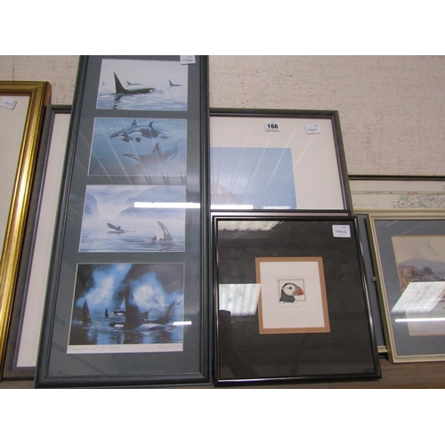 166 - COLLECTION OF FRAMED PICTURES AND ETCHINGS