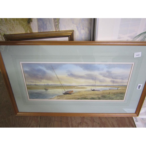 184 - FRAMED PENCIL DRAWING, JOHN CHALKLEY WATERCOLOUR ETC