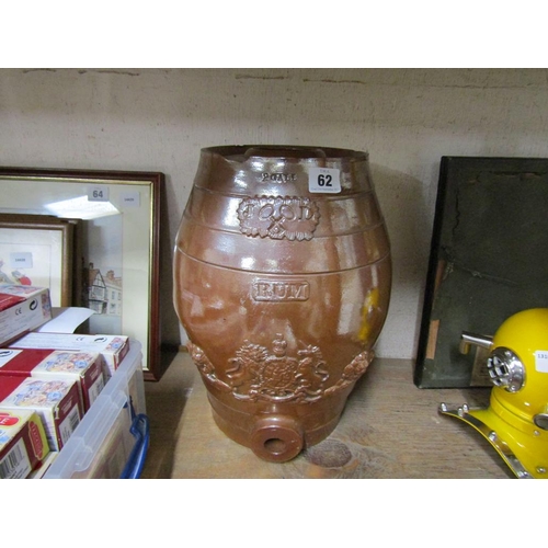 62 - STONEWARE RUM BARREL