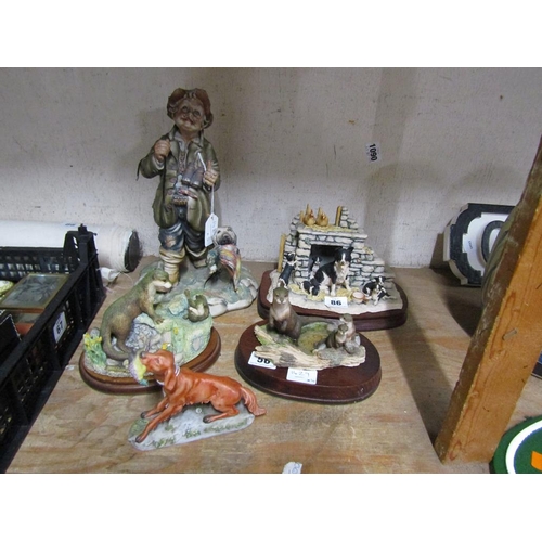 86 - COLLECTION OF RESIN ANIMALS FIGURES AND CAPO DI MONTE