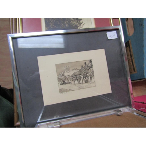 286 - FRAMED ETCHINGS