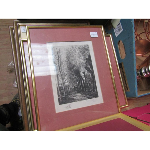 286 - FRAMED ETCHINGS