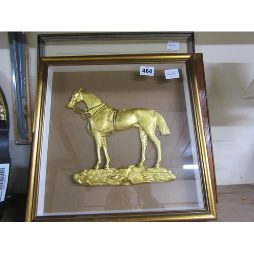 464 - QTY OF PICTURES TO INC. GILT METAL PLAQUE