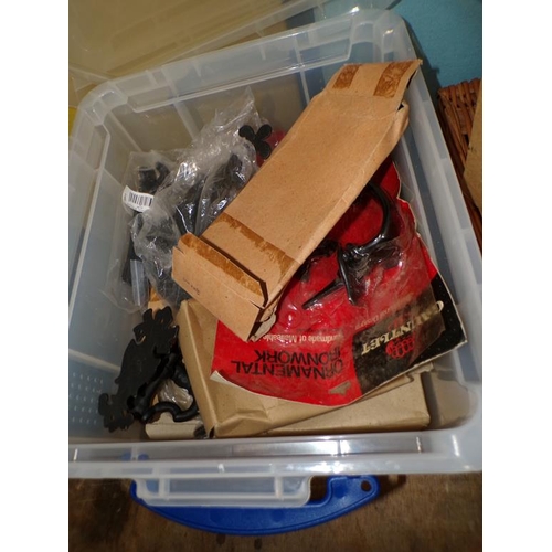 979 - BOX OF DOOR LATCHES, DOOR HINGES, BELL PULLS ETC