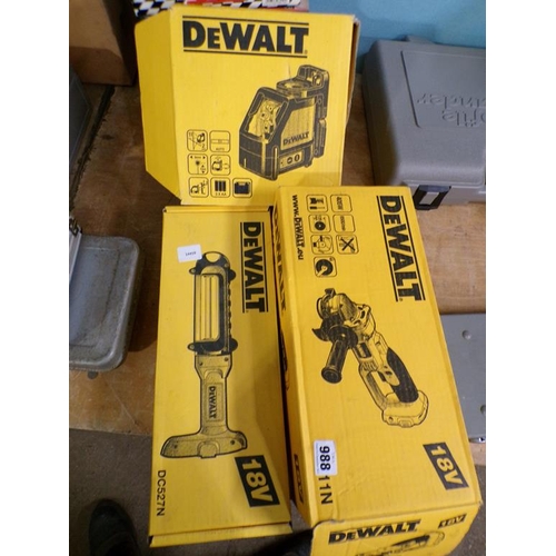 988 - DEWALT GRINDER, TORCH, ETC