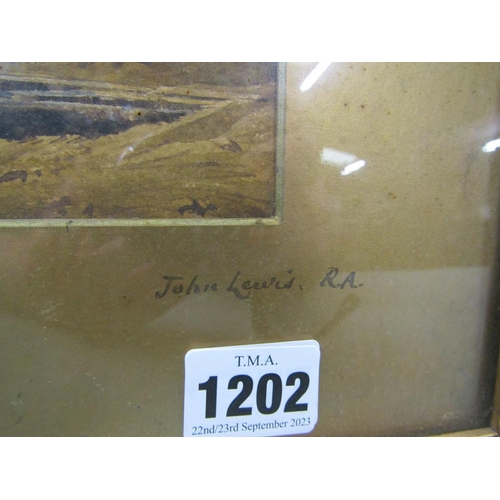 1202 - JOHN LEWIS, VIEW IN THE ISLE OF SKYE, WATERCOLOUR F/G 25 x 36 cms