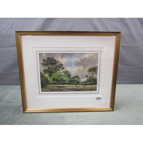 1221 - EDWARD STAMP 1992 - THE COUNTRYSIDE AROUND STEWKLEY, SIGNED AND DATED WATERCOLOUR.  F/G 16 x 24 cms