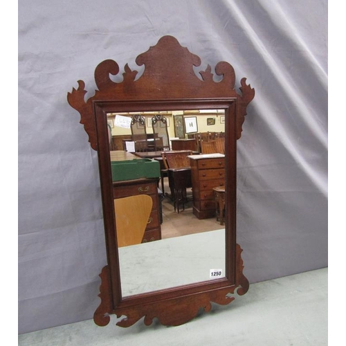 1250 - WILLIAM AND MARY STYLE FRET CUT WALL MIRROR 66 x 38cms